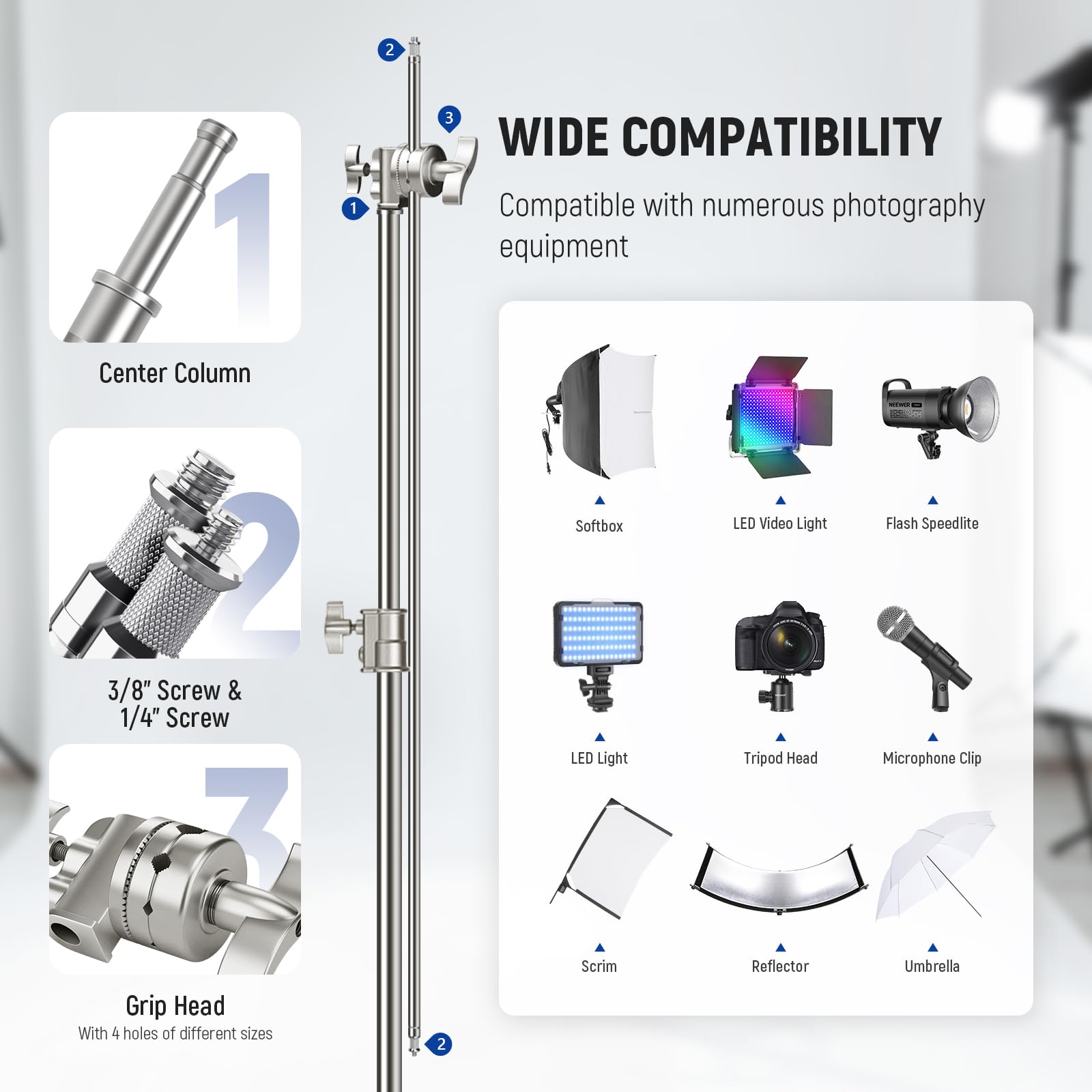 Amazon | NEEWER BASICS Cスタンド ライトスタンド 10.5ft/320cm 100